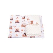 Lenjerie 3 piese patut 120x60 cm model ursuleti si dovlecei cu plus crem PFCPF9711