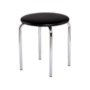 Taburete bucatarie cromat ant, sezut piele ecologica, 100 kg, negru drm9790