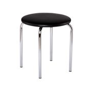 Taburete bucatarie cromat ant, sezut piele ecologica, 100 kg, negru drm9790