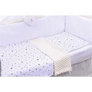 Lenjerie 3 piese patut 120x60 cm model stelute  si plus minky crem PFCPF1970