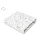 MimiNu - Cearceaf cu elastic pentru patut 140X70 cm, Din bumbac, Mini Gray Stars BYN6426972009249