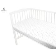 MimiNu - Cearceaf cu elastic pentru patut 140X70 cm, Din bumbac, Mini Gray Stars BYN6426972009249