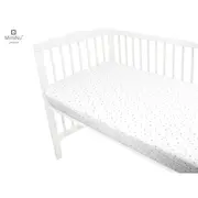 MimiNu - Cearceaf cu elastic pentru patut 140X70 cm, Din bumbac, Mini Gray Stars BYN6426972009249