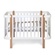 Patut cu laterala culisanta si inclinare unghiulara YappyEtude din lemn de fag, YappyKids, 120x60 cm, Alb BYNYappyEtude_white