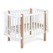 Patut cu laterala culisanta si inclinare unghiulara YappyEtude din lemn de fag, YappyKids, 120x60 cm, Alb BYNYappyEtude_white