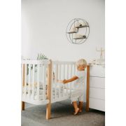 Patut cu laterala culisanta si inclinare unghiulara YappyEtude din lemn de fag, YappyKids, 120x60 cm, Alb BYNYappyEtude_white