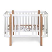 Patut cu laterala culisanta si inclinare unghiulara YappyEtude din lemn de fag, YappyKids, 120x60 cm, Alb BYNYappyEtude_white
