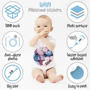 Set 26 Stickere pentru fotografii aniversare Annoucements & Events Baby Milestone Stickers 20 cm - pentru fotografii bebelusi