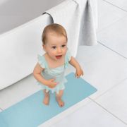 Covoras de baie antialunecare cu ventuze, din cauciuc natural, antibacterian, dreptunghiular, 97 x 36 cm, albastru, MyHappyBath Mat XL, Reer 76033