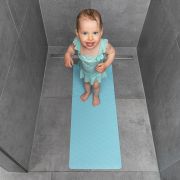 Covoras de baie antialunecare cu ventuze, din cauciuc natural, antibacterian, dreptunghiular, 97 x 36 cm, albastru, MyHappyBath Mat XL, Reer 76033