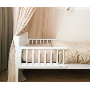 Pat Din Lemn Masiv Pentru Junior Noble Alb 160 A  80 Cm Pjbnoblealbjunior