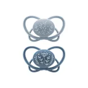 Set 2 Suzete MyButterfly din silicon, forma anatomica, simetrica, tetina ortodontica flexibila, cu cutie de transport si sterilizare, 0 - 6 luni, nip first moments 31610