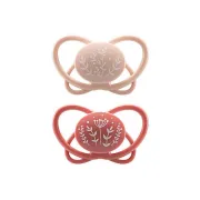 Set 2 Suzete MyButterfly din silicon, forma anatomica, simetrica, tetina ortodontica flexibila, cu cutie de transport si sterilizare, 0 - 6 luni, nip first moments 31610