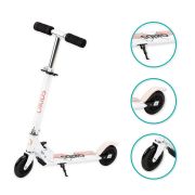 Trotineta copii, QKIDS, FLO Pink, Rulmenti ABEC-9, Roti poliuretan 85A, Ghidon T-shape, Platforma anti-derapanta, Defender brake, Aluminiu KRTHUBA00013