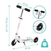 Trotineta copii, QKIDS, FLO Pink, Rulmenti ABEC-9, Roti poliuretan 85A, Ghidon T-shape, Platforma anti-derapanta, Defender brake, Aluminiu KRTHUBA00013
