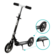 Trotineta freestyle, QKIDS, WEISS Black, Ghidon reglabil pe 3 trepte, Amortizor Easy&amp;Up, Platforma anti-derapanta, Pliabila, Aluminiu KRTHUBA00009