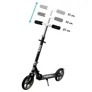 Trotineta freestyle, QKIDS, WEISS Black, Ghidon reglabil pe 3 trepte, Amortizor Easy&amp;Up, Platforma anti-derapanta, Pliabila, Aluminiu KRTHUBA00009