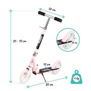Trotineta freestyle, QKIDS, WEISS Light Pink, Ghidon reglabil pe 3 trepte, Amortizor Easy&amp;Up, Platforma anti-derapanta, Pliabila, Aluminiu KRTKIDS00033