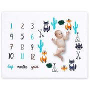 Suport textil tip Milestone subtire pentru fotografii memorabile Bursuci DLLdrl271