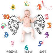 Suport textil tip Milestone subtire pentru fotografii memorabile Inima DLLdrl274
