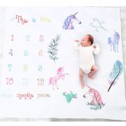 Suport textil tip Milestone subtire pentru fotografii memorabile Unicorni DLLdrl272