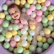 Piscina Uscata Cu 250 De Bile (pastel Roz Si Galben, Verde Deschis, Alb Perlat) Meowbaby  , Hocus Crocus, 90x30 Cm, Catifea Lila Pjbb001033