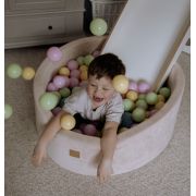 Piscina Uscata Cu 250 De Bile (pastel Roz Si Galben, Verde Deschis) Meowbaby  , Spring, 90x30 Cm, Catifea Ecru Pjbb001032