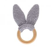 Jucarie dentitie din bumbac cu inel din lemn BabyJem Amigurumi (Culoare: Verde) JEMbj_6513