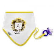 Baveta cu suport suzeta BabyJem Triangle (Culoare: Alb) JEMbj_4172