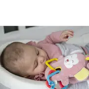 Jucarie din plus pentru bebelusi cu inele dentitie BabyJem Funny Monkey (Culoare: Roz) JEMbj_6932