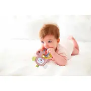 Jucarie din plus pentru bebelusi cu inele dentitie BabyJem Funny Monkey (Culoare: Roz) JEMbj_6932