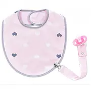 Baveta cu suport pentru suzeta (Culoare: Roz) JEMbj_4532