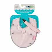 Baveta cu suport pentru suzeta (Culoare: Roz) JEMbj_4532