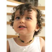 Colier din chihlimbar pentru copii BabyJem (Culoare: Verde) JEMbj_5871