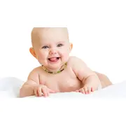 Colier din chihlimbar pentru copii BabyJem (Culoare: Verde) JEMbj_5871