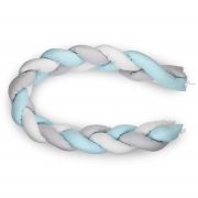 Protectie laterala bumper impletit BabyJem (Culoare: Roz) JEMbj_6701