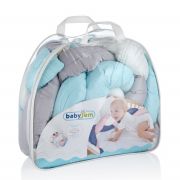 Protectie laterala bumper impletit BabyJem (Culoare: Roz) JEMbj_6701
