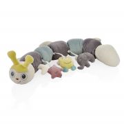 Protectie laterala multifunctionala cu jucarii din plus BabyJem Caterpilar (Culoare: Roz) JEMbj_6752