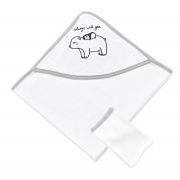 Set prosop cu capison si manusa de baie pentru copii BabyJem (Culoare: Gri) JEMbj_0621