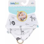 Baveta BabyJem din muselina cu inel din lemn (Model: Zoo) JEMbj_6783