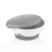 Castron cu ventuza si capac BabyJem (Culoare: Gri) JEMbj_5652