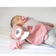 Jucarie atasament cu jucarie dentitie BabyJem Sleeping Friend (Culoare: Roz) JEMbj_6803