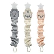 Lant pentru suzeta din muselina cu steluta BabyJem (Culoare: Ecru) JEMbj_7473