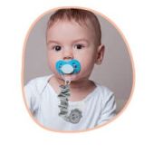 Lant pentru suzeta din muselina cu steluta BabyJem (Culoare: Gri) JEMbj_7471