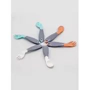 Set lingurita si furculita cu maner gri BabyJem (Culoare: Alb) JEMbj_7034