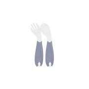 Set lingurita si furculita cu maner gri BabyJem (Culoare: Roz) JEMbj_7032