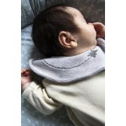 Baveta eleganta brodata BabyJem (Culoare: Gri) JEMbj_7481