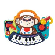 PIANINA BEBE MAIMUTICA DJ CU LUMINI SUNETE SI MICROFON VIV3137