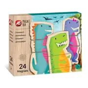 CUTIE UNIVERSUL DINOZAURILOR CU 24 PIESE DIN LEMN SI MAGNETICE VIV1029-64043