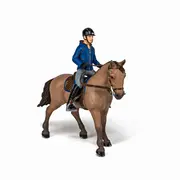 PAPO FIGURINA SET ECHITATIE CAL SI JOCHEU  IN JACHETA ALBASTRA VIVPapo51565